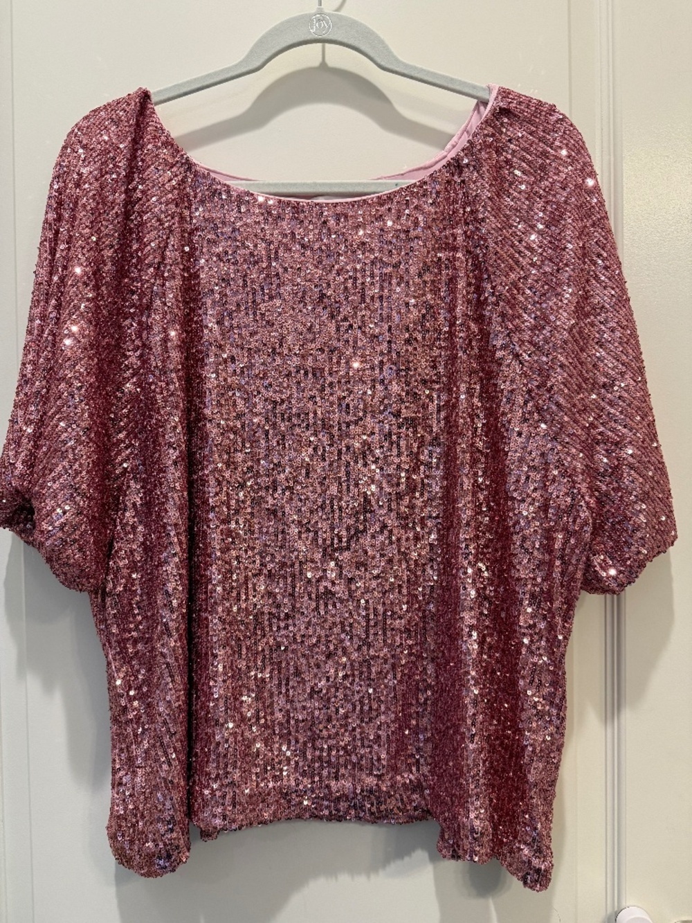 NWT Lilly Pulitzer Cressida Knit Top, Conch Shell Pink, Treasure Box Sequin, XL